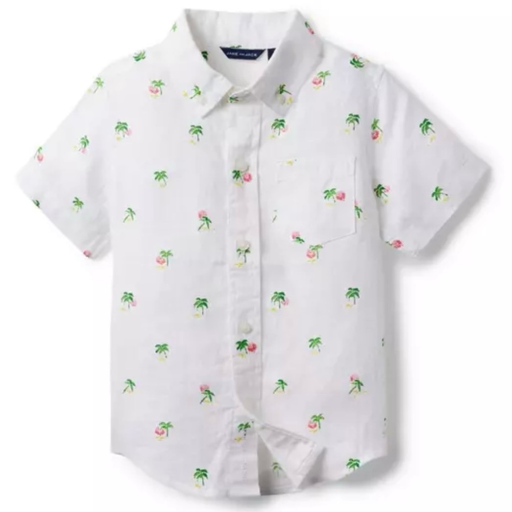 Janie and Jack Palm Tree Linen Shirt - Picture 3 of 12